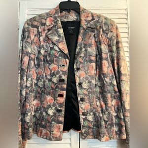 Juliana Collezione Lamb Leather Floral Jacket 10